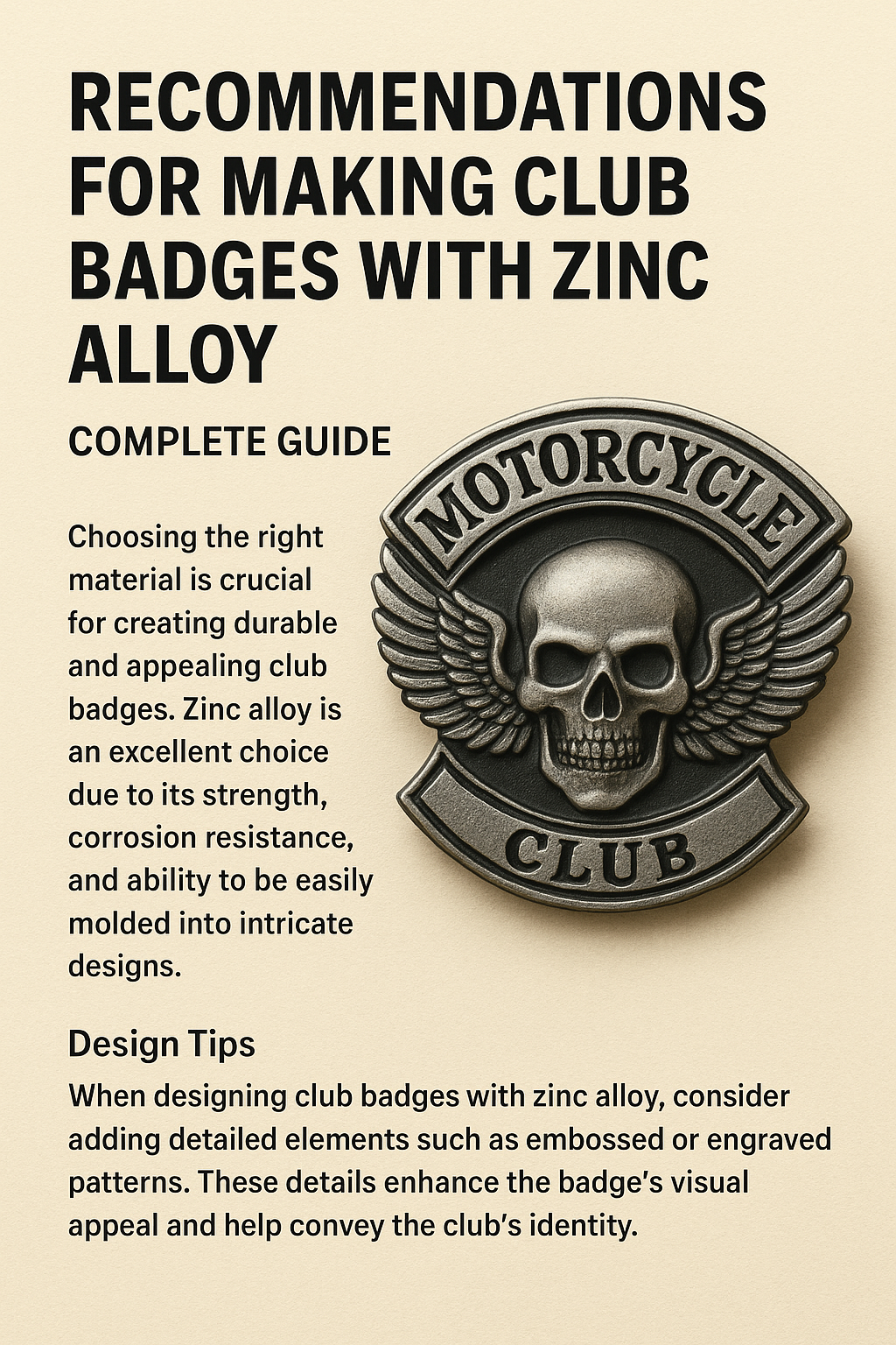 Choosing Zinc Alloy for Motorcycle Club Badges: A Complete Guide